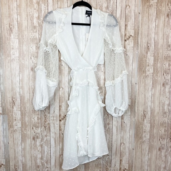 Bardot Ivory Long Sleeve‎ Cutout Ziggy Mini Dress Size XXS - Picture 7 of 16
